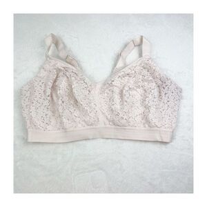 Chantelle 38DDDD (38G) Norah supportive lace light pink unlined bra wire free